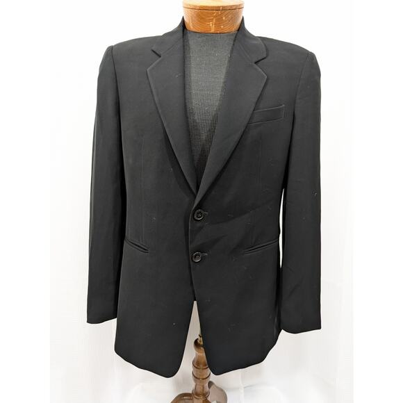 EMPORIO ARMANI! JUDE LINE! RICH BLACK MICROFIBER DRESS JACKET SPORT COAT! SZ 48R - Picture 2 of 11